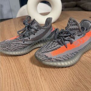 adidas Yeezy Kids Sneakers in Gray and Orange